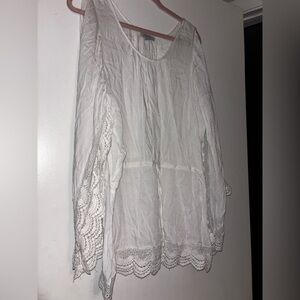 White Lace Trim Women's dress